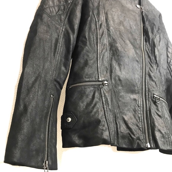 Italian leather biker jacket - Picture 3 of 6